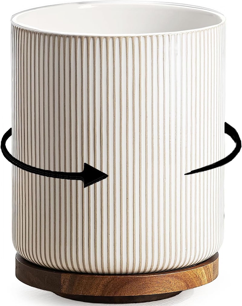 GET STAR 7.9" Extra Large Utensil Holder for Kitchen Counter,360°Rotating Ceramic Utensils Crocks Utensil Organizer for Spatula Farmhouse Kitchen Decor - Image 1